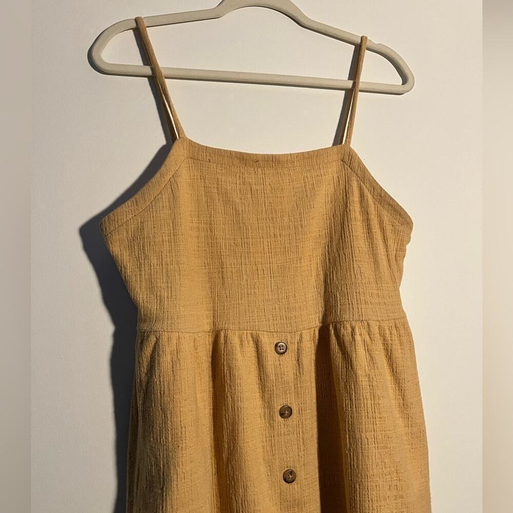 Madewell Gold Yellow Cami Button Sleeveless Dress Sz L - Picture 5 of 9